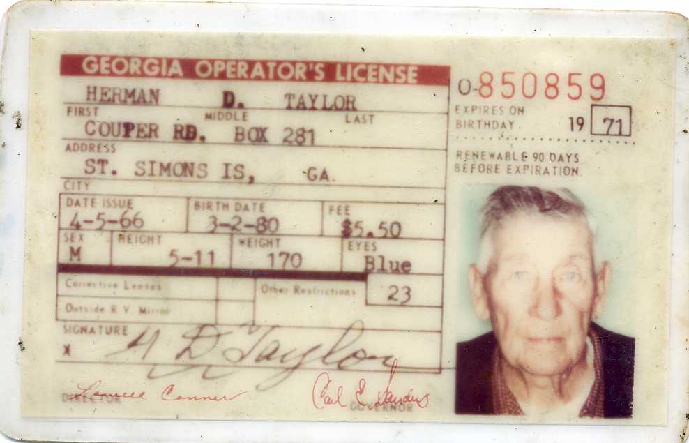 1966 Herman D. Taylor Driver's License.jpg